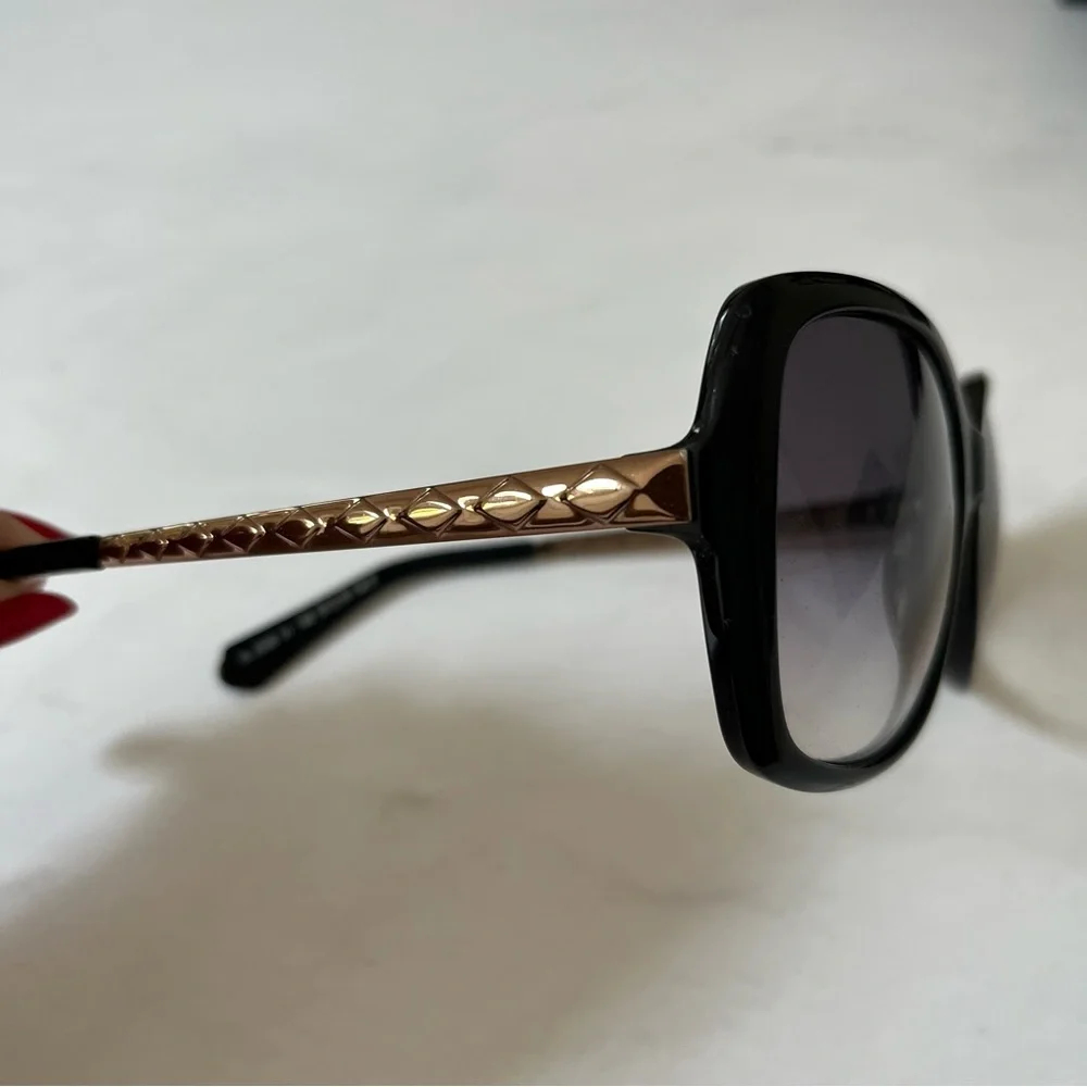 Balmain Black & Gold Sunglasses w/ Gray Gradient Lens